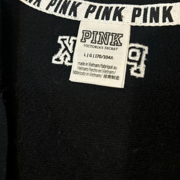 PINK Black 'Happy' Sweatshirt L - Picture 3 of 3